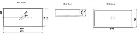 Раковина CeramaLux 595 накладная 