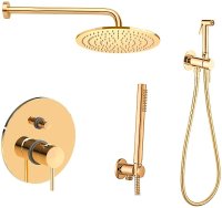 Душевая система Paffoni Light KITZLIG015HG с гигиеническим душем Золото медовое