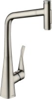 Смеситель Hansgrohe Metris Select M71 73820800 для кухонной мойки, сталь