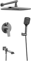 Душевая система встраиваемая Shevanik S4135T, оружейная сталь