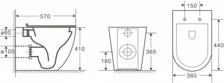 Унитаз приставной Grossman GR-PR4411S 