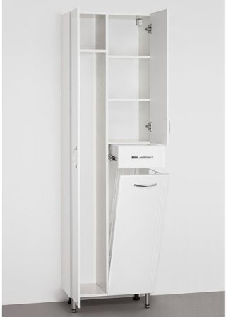 Шкаф пенал Style Line Эко Стандарт 54 с бельевой корзиной Белый 