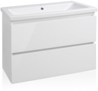 Тумба под раковину Style Line Даймонд 80 Люкс Plus подвесная Белый глянец