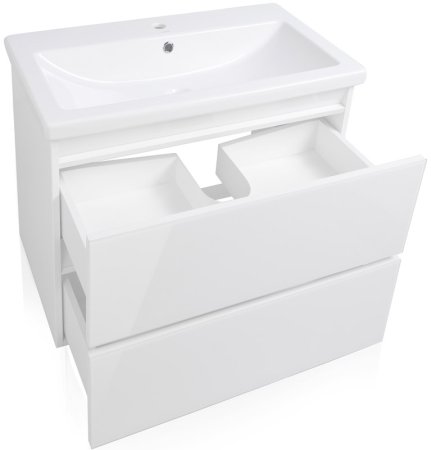 Тумба под раковину Style Line Даймонд 80 Люкс Plus подвесная Белый глянец 