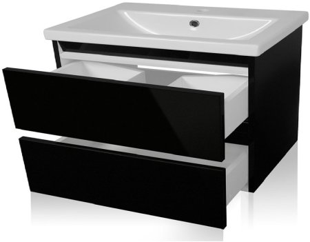 Тумба под раковину Style Line Даймонд 80 Люкс Plus подвесная Белый глянец 