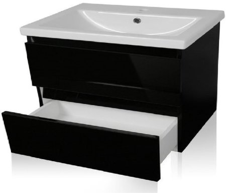 Тумба под раковину Style Line Даймонд 80 Люкс Plus подвесная Белый глянец 