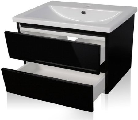 Тумба под раковину Style Line Даймонд 80 Люкс Plus подвесная Белый глянец 