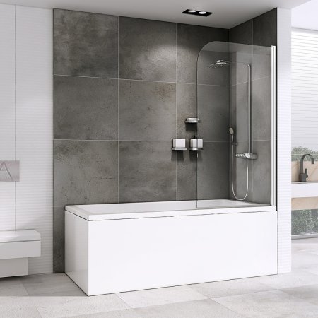 Шторка на ванну Abber Ewiges Wasser 100х140 AG52100 профиль Хром стекло прозрачное 