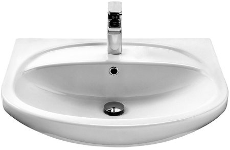 Тумба с раковиной Style Line Эко Фьюжн 24 65 ЛС-00002285 Белая глянцевая 