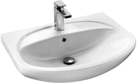 Тумба с раковиной Style Line Эко Фьюжн 24 65 ЛС-00002285 Белая глянцевая 