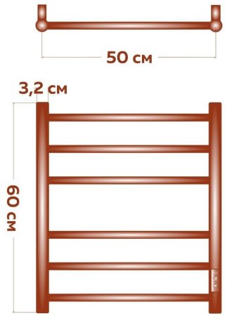 Полотенцесушитель электрический (лесенка) Bauedge Stil DB-0043, 50x60 см 