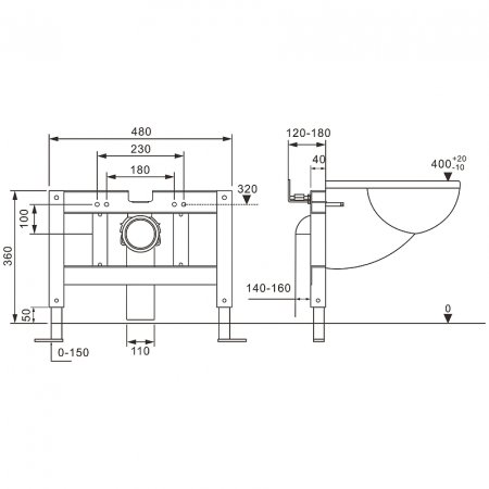 Инсталляция Abber AC0101P для унитаза с крепежом 