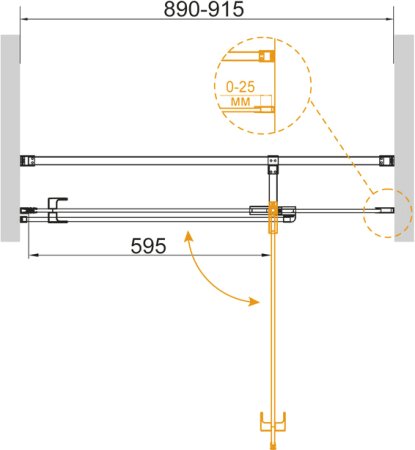 Душевая дверь в нишу Cezares Valvola B 1 90 C Cr 
