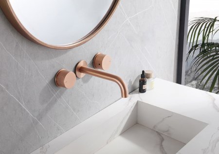 Смеситель для раковины Abber Wasser Kreis AF81122MRG Розовое золото матовое 