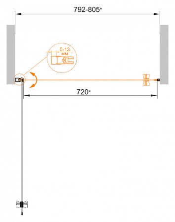 Душевая дверь в нишу Cezares ECO-O-B-1-80-C-Cr стекло прозрачное 
