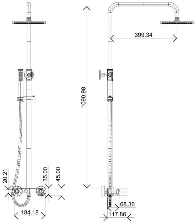 Душевая система Boheme Stick 128-BB Черная матовая 