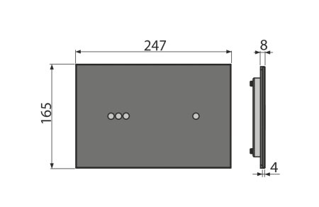 Кнопка смыва AlcaPlas Slim NIGHT LIGHT-3-SLIM черный 