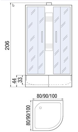 Душевая кабина River Nara Light 90х90 МТ Б/К 10000003576 с поддоном 