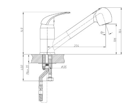 Смеситель однорычажный с с выдвижной лейкой HAIBA HB6003 хром 