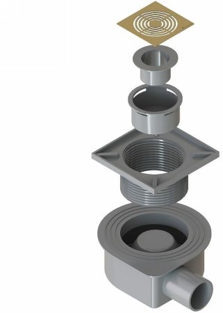 Душевой трап Boheme Smart Design 984-10-MG с решеткой Золото матовое 