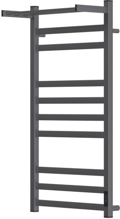 Полотенцесушитель электрический Point Меркурий PN83850PGR П9 500x1000 с полкой, диммер справа, графит премиум 