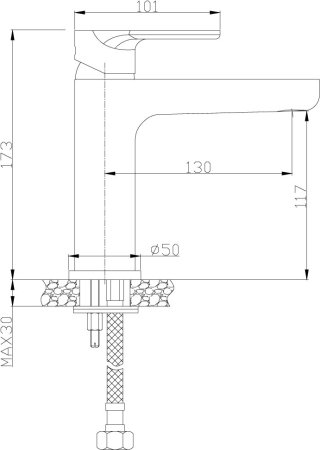Смеситель для раковины Rossinka RS33-13 Хром 