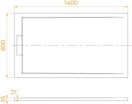 Душевой поддон прямоугольный RGW STL MB Черный мрамор  800x1400 