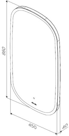 Зеркало AM.PM Func 45 M8FMOX0451WGH с подсветкой с ИК-сенсорным выключателем 