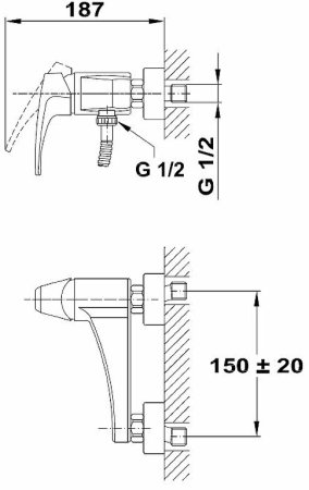 Смеситель для душа Teka Deia 402316200 Хром 