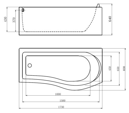 Акриловая ванна Gemy G9010 B L 