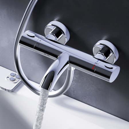 Смеситель для ванны AM.PM Sense F7550064 с термостатом Хром 