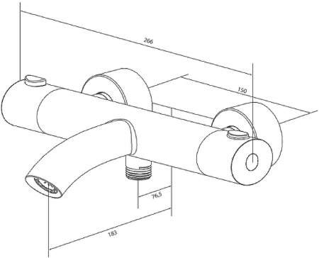 Смеситель для ванны AM.PM Sense F7550064 с термостатом Хром 