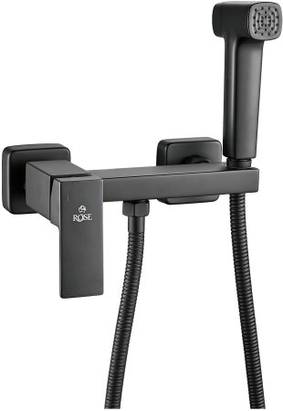 Гигиенический душ со смесителем Rose R2805H-1, черный 