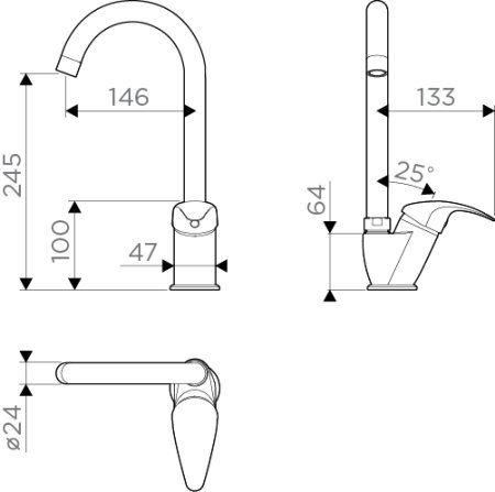 Смеситель для кухонной мойки Omoikiri Umi BL 