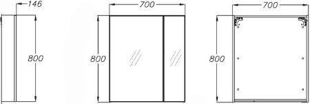 Зеркальный шкаф Opadiris Фреш 70 00-00003584 Белый глянцевый 