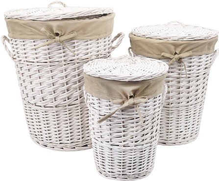 Корзина для белья WasserKRAFT Aller WB-106-M белая, средняя 