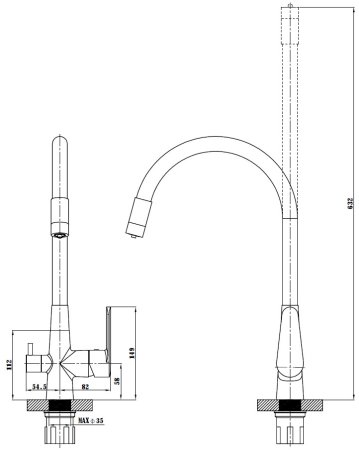 Смеситель для кухонной мойки ESKO Coral (CL 03 B) 