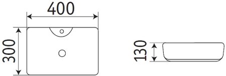 Раковина CeramaLux 40 7292 Белая глянцевая 