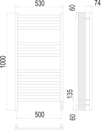 Электрический полотенцесушитель Terminus Енисей П12 500х1000 4670078526250 Хром 