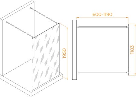 Душевая перегородка RGW WA-016Gb 1200 