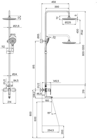 Душевая система IDDIS с изливом Ray (RAYSB3Fi06) 