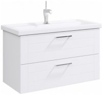 Тумба под раковину Aqwella Манчестер 100 MAN01102 подвесная Белый глянец