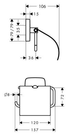 Держатель туалетной бумаги Hansgrohe PuraVida с крышкой 
