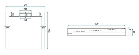 Душевой поддон из литого мрамора 90х90 см Rea Grand REA-K4592 
