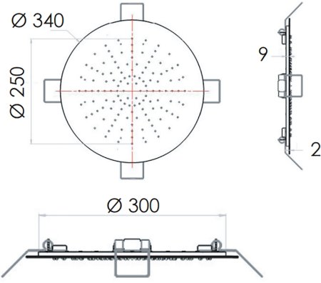 Верхний душ Remer 357EFM34 Хром 