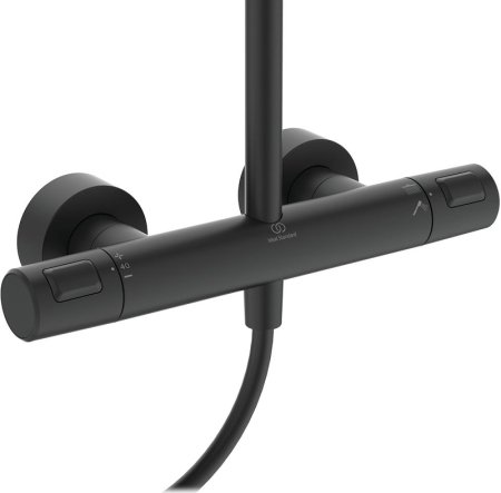 Душевая система Ideal Standard Ceratherm T25 A7546XG с термостатом Черная матовая 