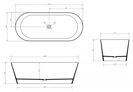Ванна из искусственного камня ABBER Stein AS9622 белая матовая 
