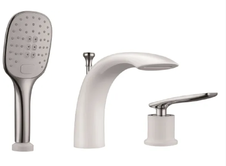 Смеситель для ванны на 3 отверстия Timo Helmi 4010/00-16Ychrome /white белый/хром 