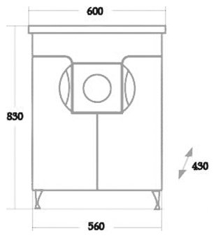 Тумба с раковиной Onika Флорена-Квадро 60.10 белая 