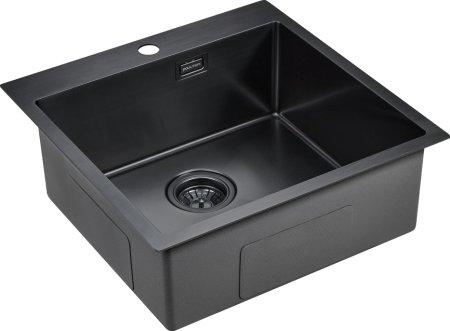 Мойка кухонная Paulmark Velten PM905151-GM вороненая сталь 